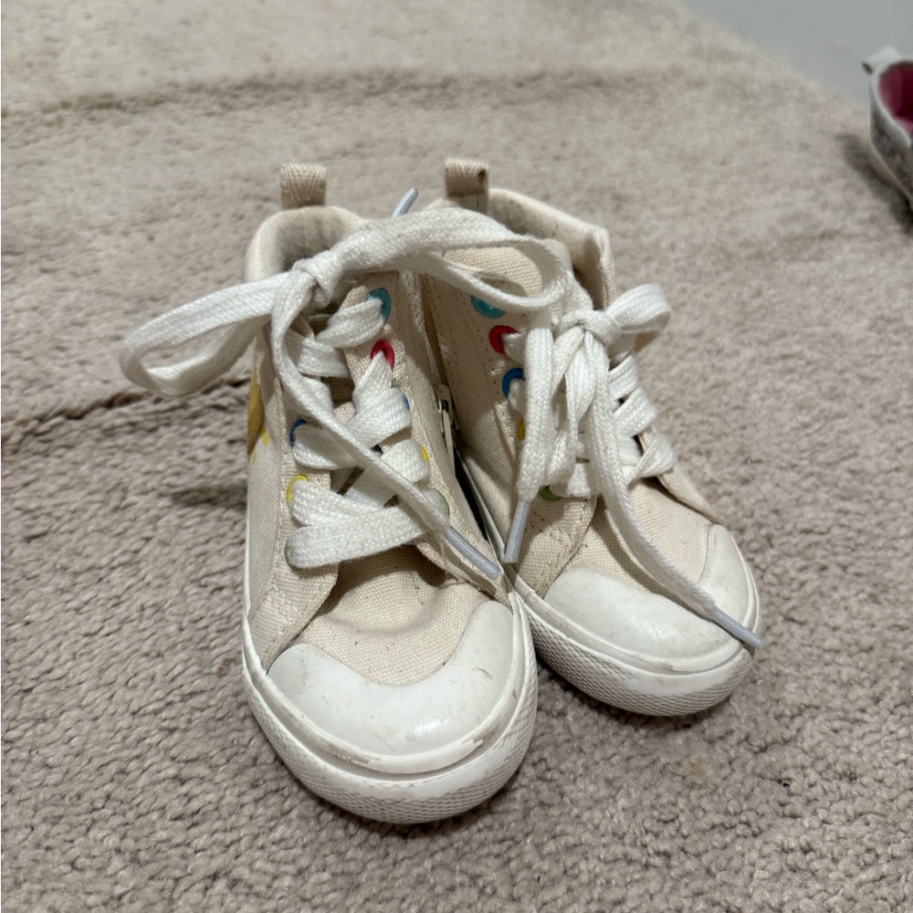 Cat & Jack Cream Sneakers with Colorful Accents